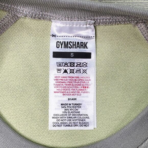 GymShark B1A9X-GBDZ Adapt Ombre Green Fleck Long Sleeve Active Crop Top - Small - Picture 4 of 4